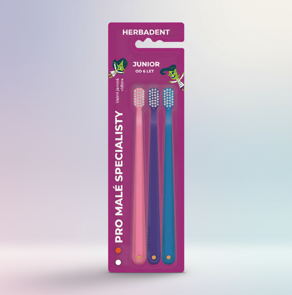 Herbadent Junior Escova Dentes 7anos+ Pack 3 unidades