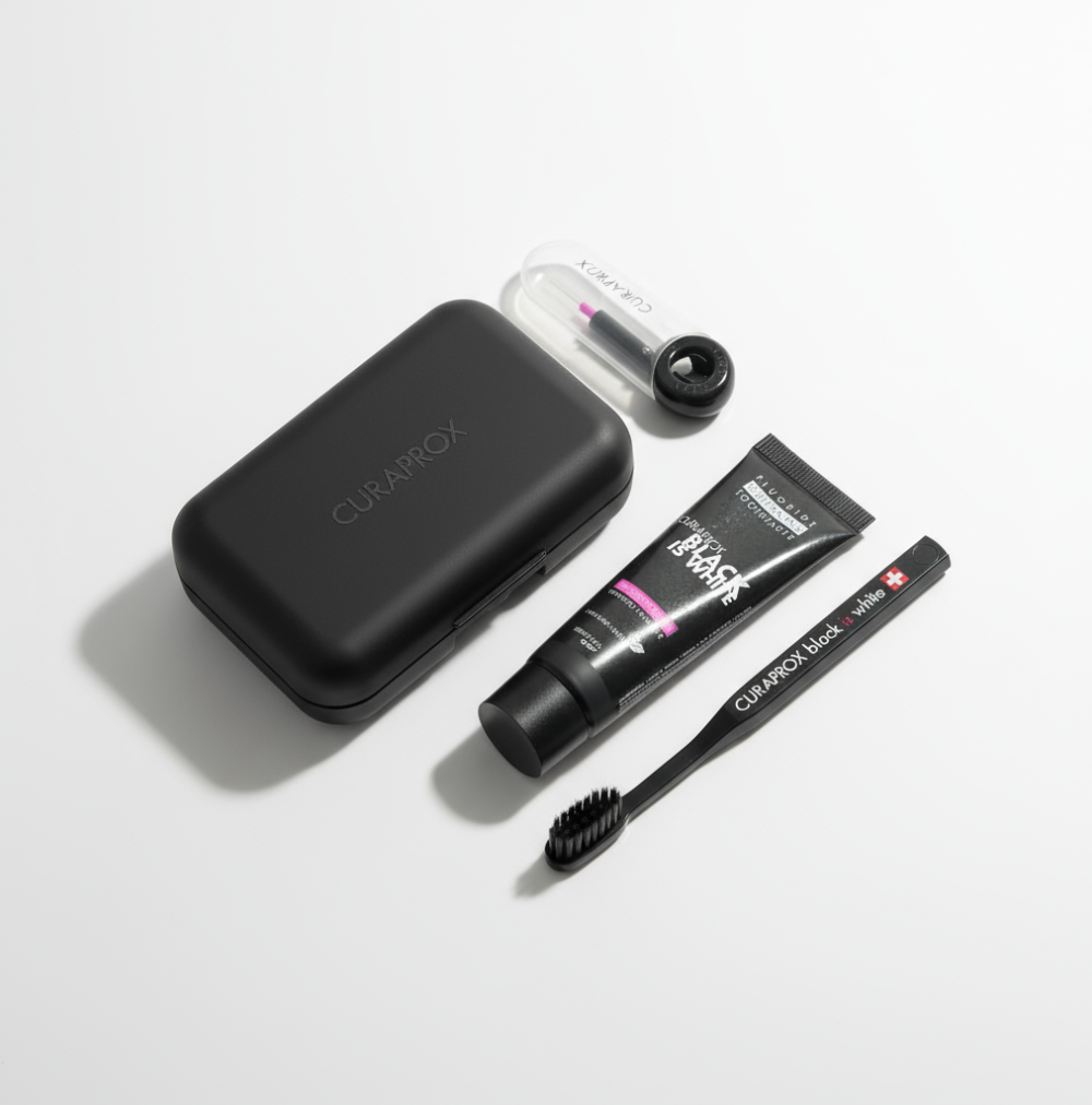 Curaprox Black is White Kit Viagem